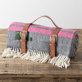 ֥󥱥å ˡ饰 70x183cm եåܡ 2ȥ饤 졼ȥԥ ȡ / Fishbone 2 Stripe Slate Pink Knee Rug