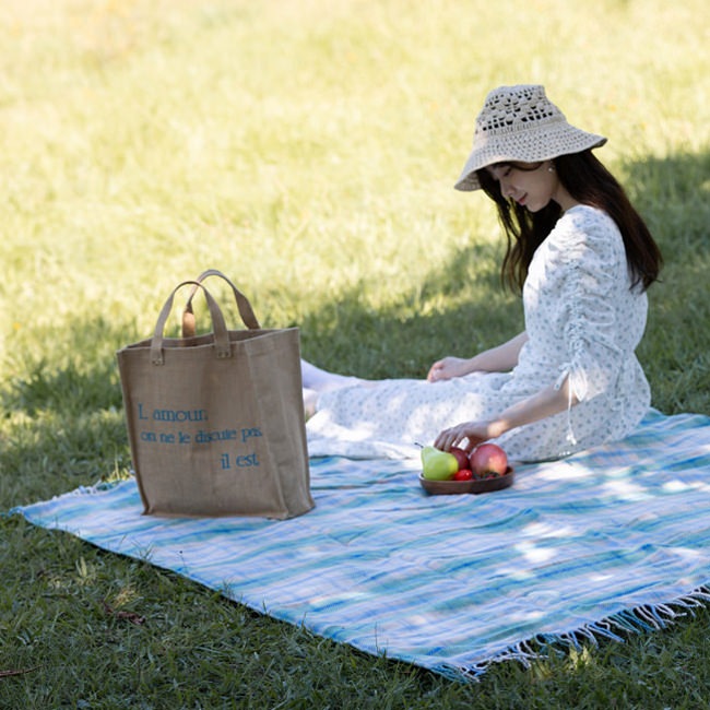 ϥɥ ݥ饰 ɿ΢ 쥸㡼 183x145cm ơ ֥롼ͥӡ / Polo Wool Picnic Rug Cottage Blue Navy
