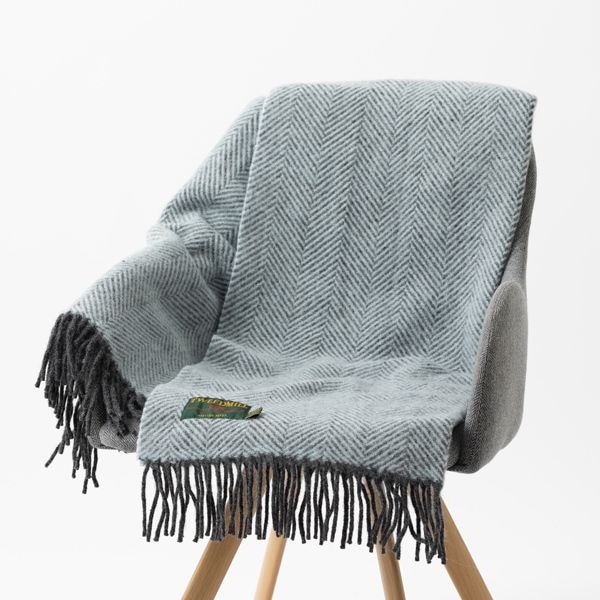 ֥󥱥å ˡ饰 70x183cm إܡ ѥ֥롼 㥳 ȡ / Herringbone Powder Blue Charcoal Knee Rug