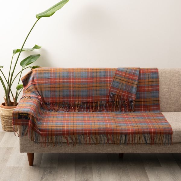 �ץ쥹�ơ��� ��०���� �֥�󥱥å� 140x190cm ����ƥ����� �֥���ʥ� / Lambswool Antique Buchanan Blanket