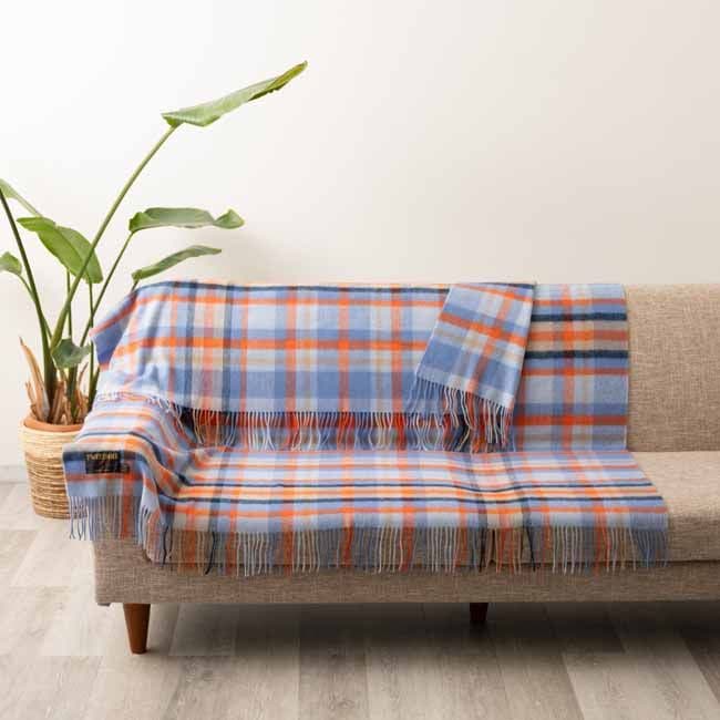 ץ쥹ơ ० ֥󥱥å 140x190cm ֥饤 ȥ꡼ / Lambswool Bright Santorini Blanket