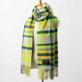 ץ쥹ơ ० ޥե顼 65x190cm ֥饤 å ȥ饹 / Lambswool Bright Check Citrus Scarf