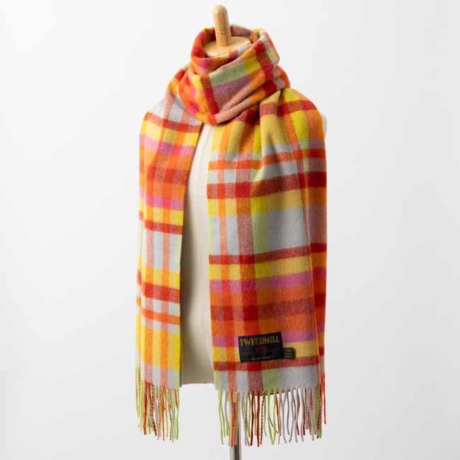 ץ쥹ơ ० ޥե顼 65x190cm ֥饤 å ꡼ / Lambswool Bright Check Jolly Scarf