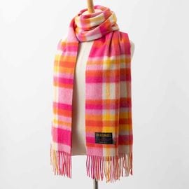 ץ쥹ơ ० ޥե顼 65x190cm ֥饤 å ꥪ / Lambswool Bright Check Rio Scarf