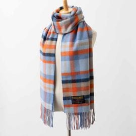 ץ쥹ơ ० ޥե顼 65x190cm ֥饤 å ȥ꡼ / Lambswool Bright Check Santorini Scarf