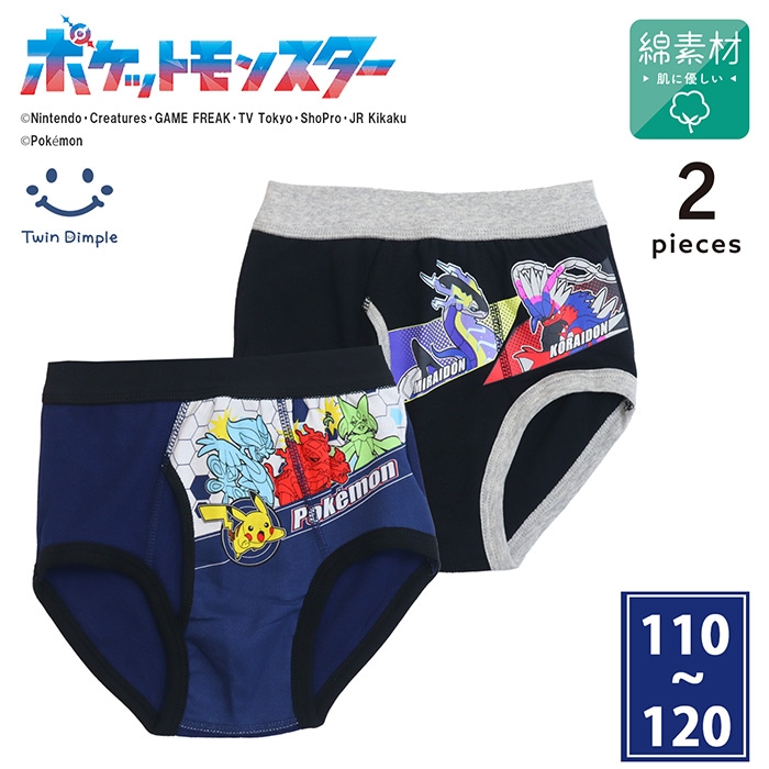 ポケモンブリーフパンツ ２枚組 110～120 (A2900S) メール便OK【梱包サイズ5】
