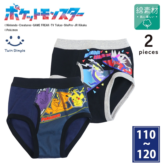 ポケモンブリーフパンツ ２枚組 110～120 (A4900S) メール便OK【梱包サイズ5】