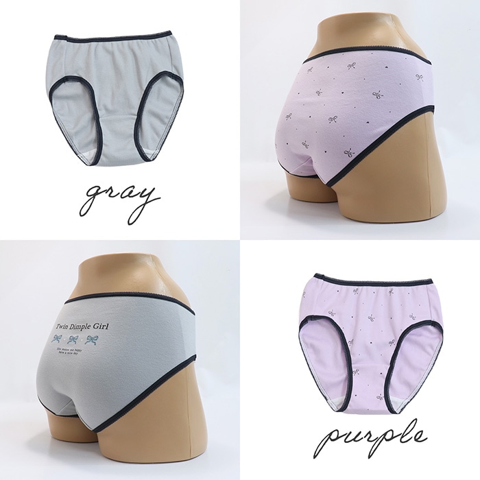 日本製 リボン柄ショーツ 2枚組 140 150 160 165 女児 女の子 子供