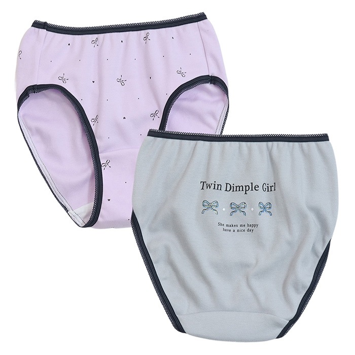 日本製 リボン柄ショーツ 2枚組 140 150 160 165 女児 女の子 子供