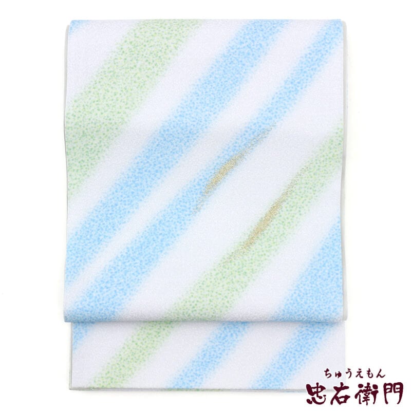 【50%OFF|えびす講セール|期間限定】【中古】 柔らかな雰囲気の染め袋帯 リサイクル 正絹 フォーマル ブルー レディース 長さ444cm 仕立て上がり 即日発送