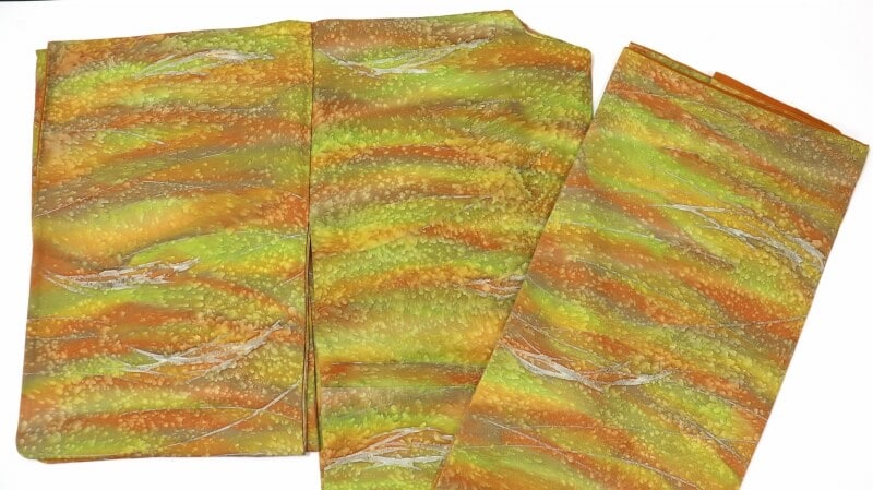 【50%OFF|えびす講セール|期間限定】【中古】 小紋 総柄 着物 正絹/シルク イエロー オレンジ 橙系 グリーン 緑系 裏地あり 袷せ リメイク用 リュース リサイクル【返品・キャンセル不可・電話注文不可】