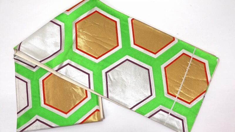 【50%OFF|えびす講セール|期間限定】【中古】 袋帯 正絹/シルク グリーン グリーン 緑系 シルバー 銀系 変色等 変色等 リメイク用 リュース リサイクル【返品・キャンセル不可・電話注文不可】