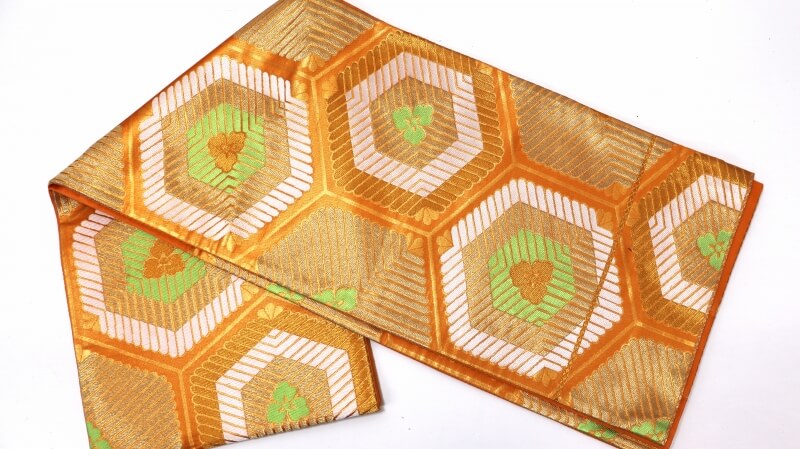 【50%OFF|えびす講セール|期間限定】【中古】 袋帯 正絹/シルク オレンジ 変色等 変色等 リメイク用 リュース リサイクル【返品・キャンセル不可・電話注文不可】