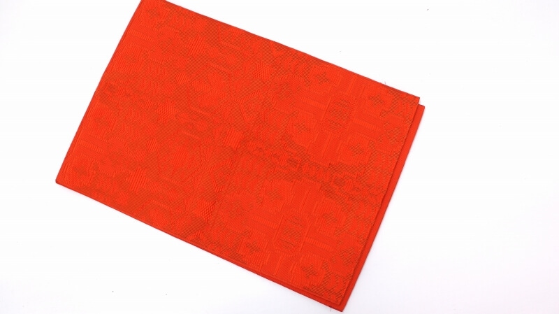 【50%OFF|えびす講セール|期間限定】【中古】 八寸名古屋帯 レッド リメイク用 リュース リサイクル【返品・キャンセル不可・電話注文不可】