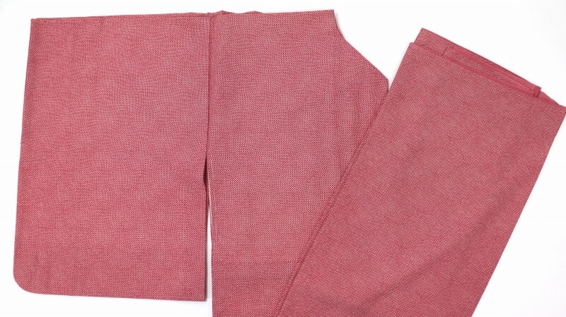 【50%OFF|えびす講セール|期間限定】【中古】 小紋 総柄 着物 正絹/シルク レッド 赤桃 裏地あり 袷せ リメイク用 リュース リサイクル【返品・キャンセル不可・電話注文不可】