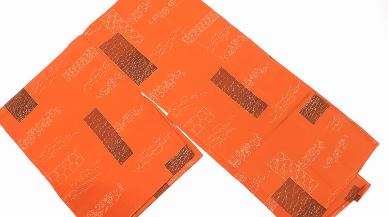 【50%OFF|えびす講セール|期間限定】【中古】 羽織 正絹/シルク オレンジ 裏地あり 袷せ 変色等 リメイク用 リュース リサイクル【返品・キャンセル不可・電話注文不可】