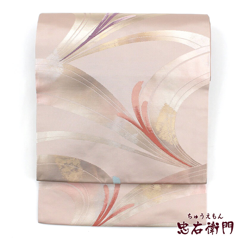 【50%OFF|えびす講セール|期間限定】【中古】 名古屋帯 九寸名古屋帯 リサイクル レディース 正絹 灰紫 銀 長さ356cm 幅30.5cm 仕立て上がり帯 リサイクル帯 あす楽対応