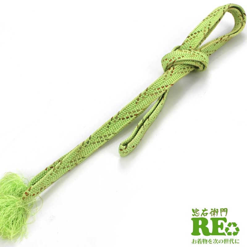 【50%OFF|えびす講セール|期間限定】【中古】 帯締め 帯〆 平組 リサイクル レディース 正絹 緑 和装小物 カジュアル フォーマル 中古和装小物