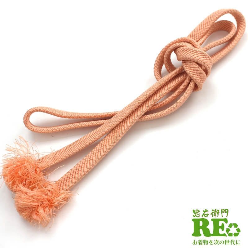 【50%OFF|えびす講セール|期間限定】【中古】 帯締め 帯〆 冠組 リサイクル レディース 正絹 ピンクベージュ 和装小物 カジュアル 即日発送