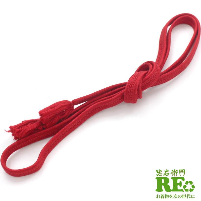 【50%OFF|えびす講セール|期間限定】【中古】 帯締め 帯〆 平組 リサイクル レディース 正絹 赤 和装小物 カジュアル 即日発送