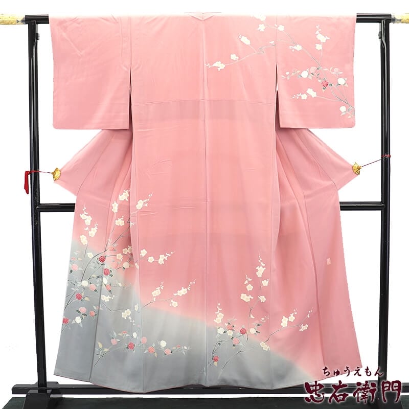 うさうさ◆313◆趣味の着物集い◆正絹　袷仕立て本振袖長襦袢　ピンク色　暈し うさうさ◇313◇趣味の着物集い◇正絹 袷仕立て本振袖長襦袢