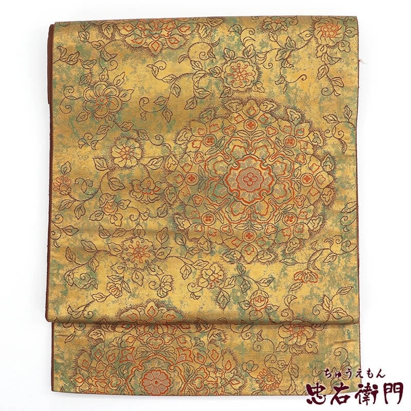 【専用】袋帯 中古 リサイクル カジュアル 全通 博多織 銀通し A973-7 袋帯 中古 リサイクル 正絹 カジュアル 全通 博多織 銀通し A973
