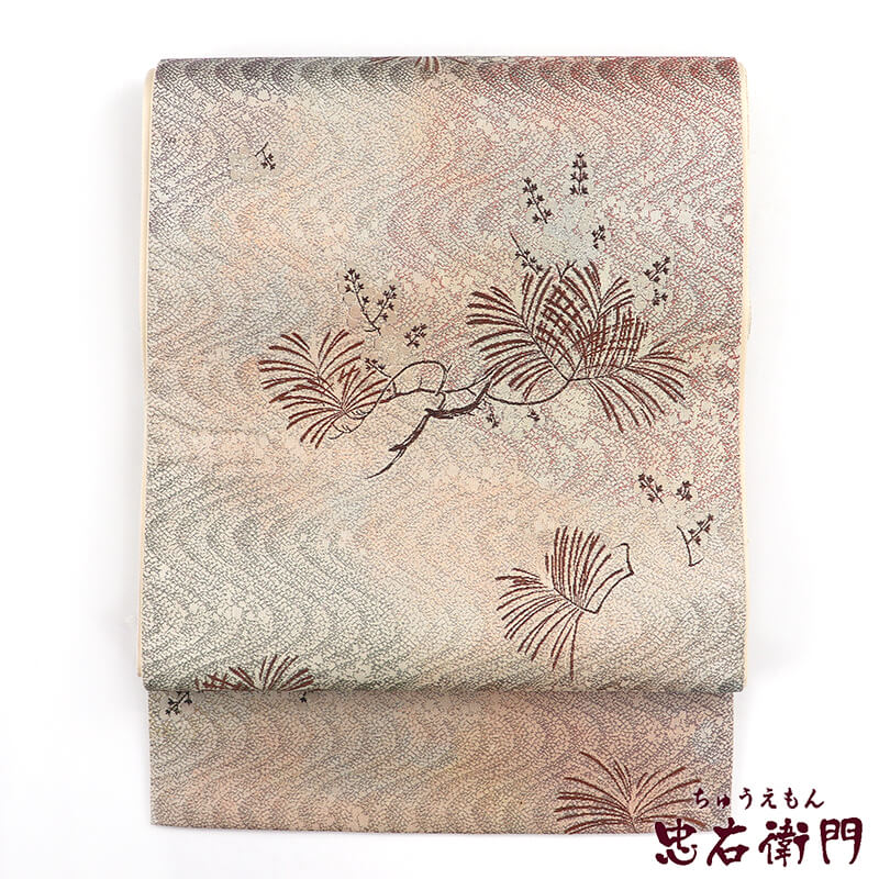 ZF-1104 袋帯 全通 金通し 長尺 正絹 高級 美品 京有栖