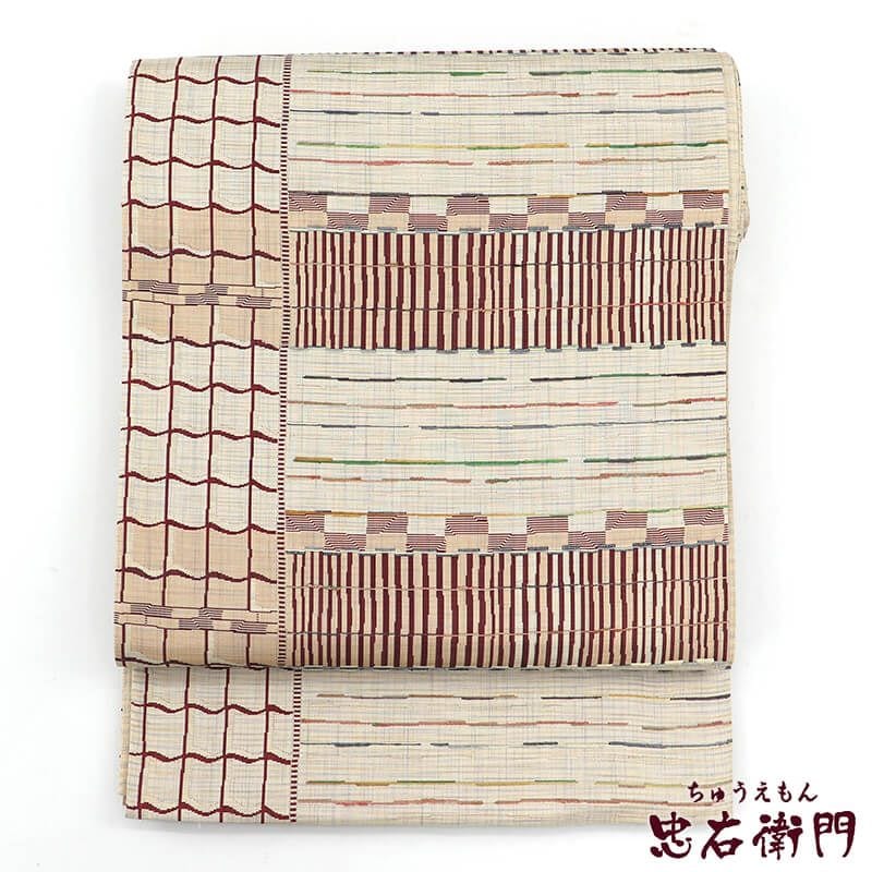 ZF-1294 袋帯 六通 正絹 花々 かわいい お洒落 レトロ 豪華 正絹