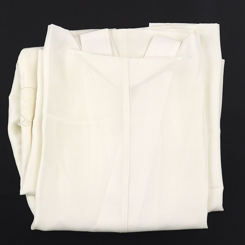 【中古】 長襦袢 単衣仕立て 袖無双 レディース 正絹 白 絵羽柄 汕頭刺繍 扇 身丈122cm 裄丈61cm フォーマル 小さいサイズ リサイクル着物 リユース着物 中古着物 即日発送