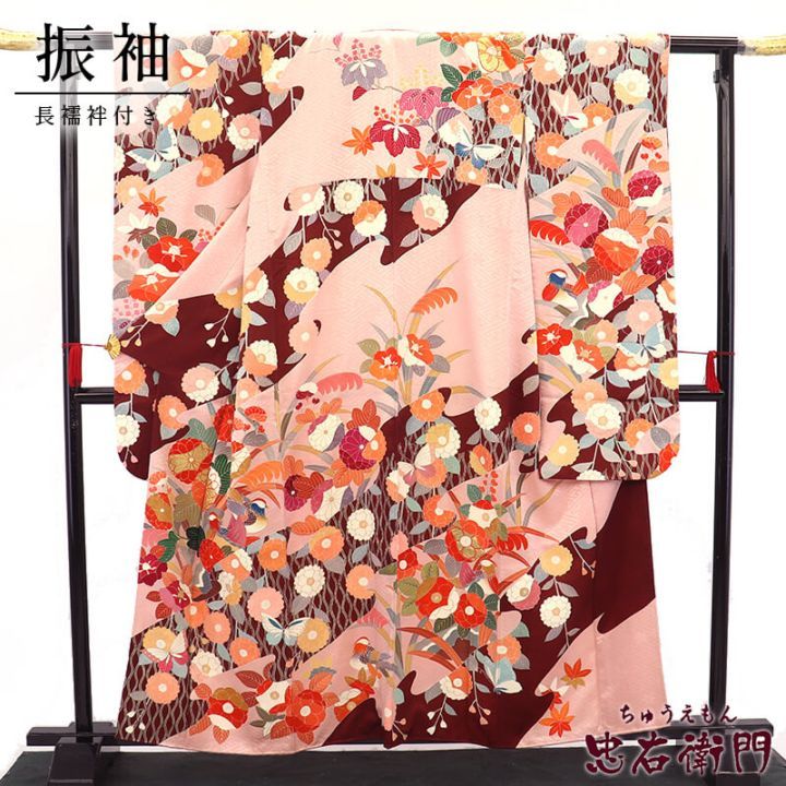 平和屋着物○上質な小紋 流水籬草花文 正絹 逸品 CAAX4466ut 平和屋