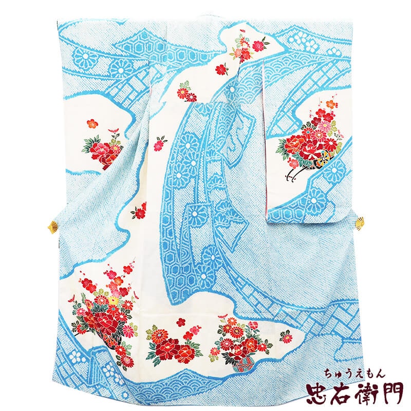 中古】 七五三 お祝い着 女児 7歳 リサイクル着物 長襦袢セット