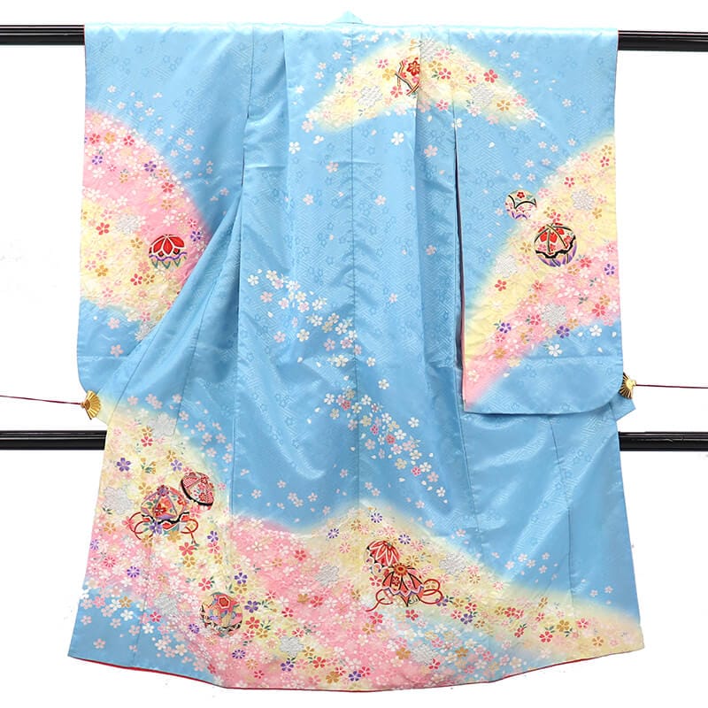 中古】 七五三 お祝い着 女児 7歳 リサイクル着物 長襦袢セット