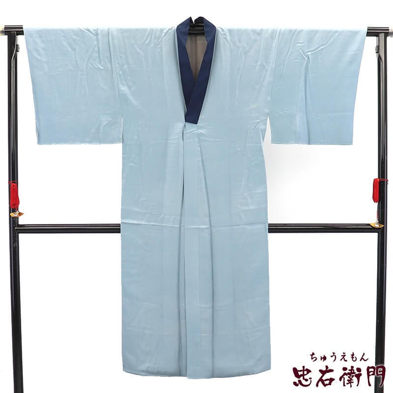 【中古】 長襦袢 男長襦袢 男性用長襦袢 メンズ 正絹 グレー 風景 富士山 身丈136.5cm 裄丈68cm カジュアル フォーマル リサイクル着物 リユース着物 中古着物 即日発送