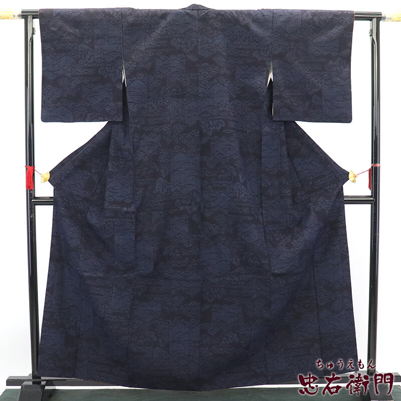 新古品！仕付けつき＊単衣＊薄緑色＊紬＊着物＊トールサイズ＊１７１ｃｍ＊裄７０ 紬・お召し | トールサイズのためのリサイクル着物セレクト