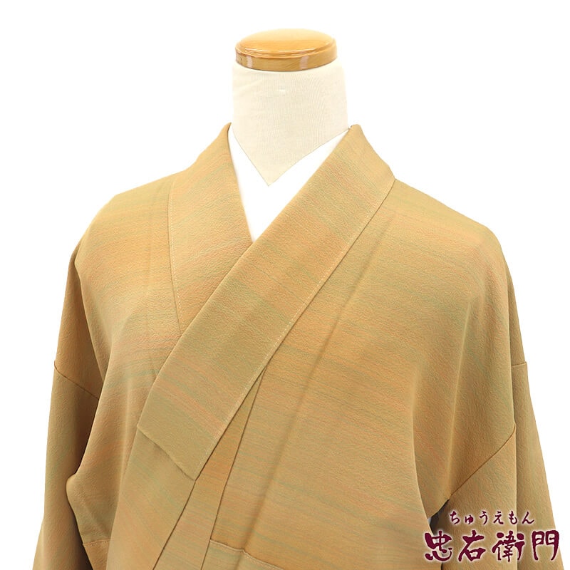 Y2501◇美品未着用 一つ紋 手縫い スリムサイズ 正絹 色無地 着物 中古】 色無地 無地着物 一つ紋 未使用 袷 レディース 正絹 黄緑