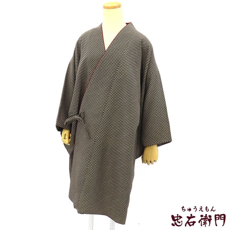 【中古】 着物コート コート レディース 化繊 カーキ 鹿の子柄 身丈98cm 裄丈68cm 防寒 塵除け Lサイズ相当 リサイクル着物 リユース着物 中古着物 即日発送