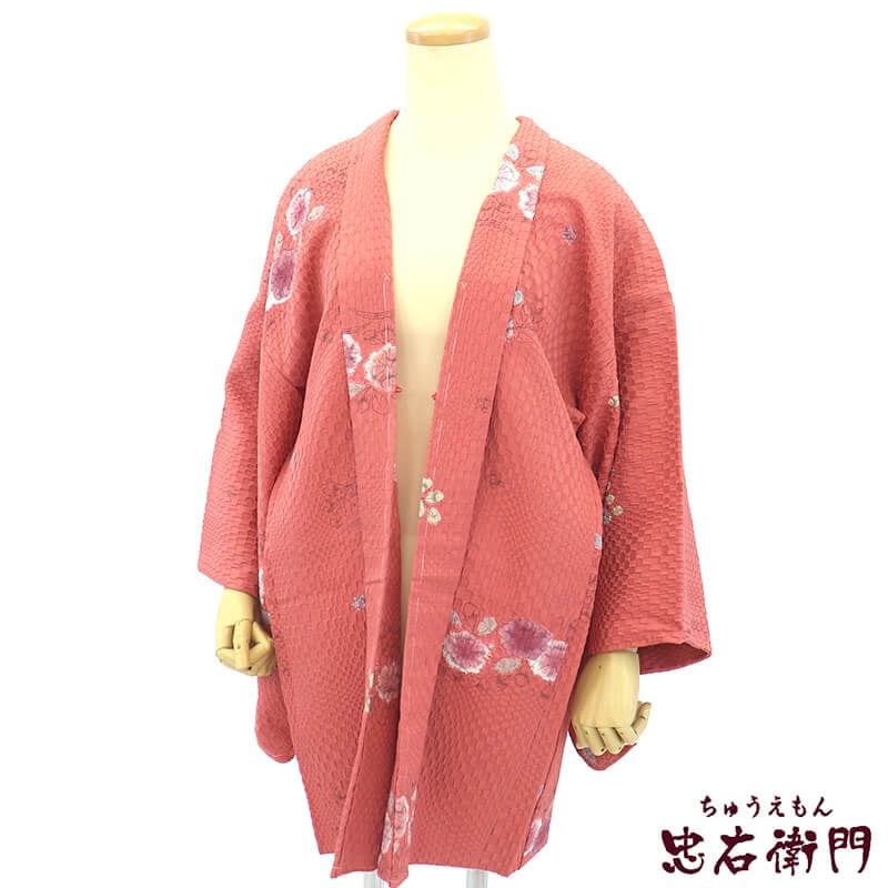 20倍ポイント｜歳末大還元祭】【中古】 羽織 レディース 正絹 赤桃