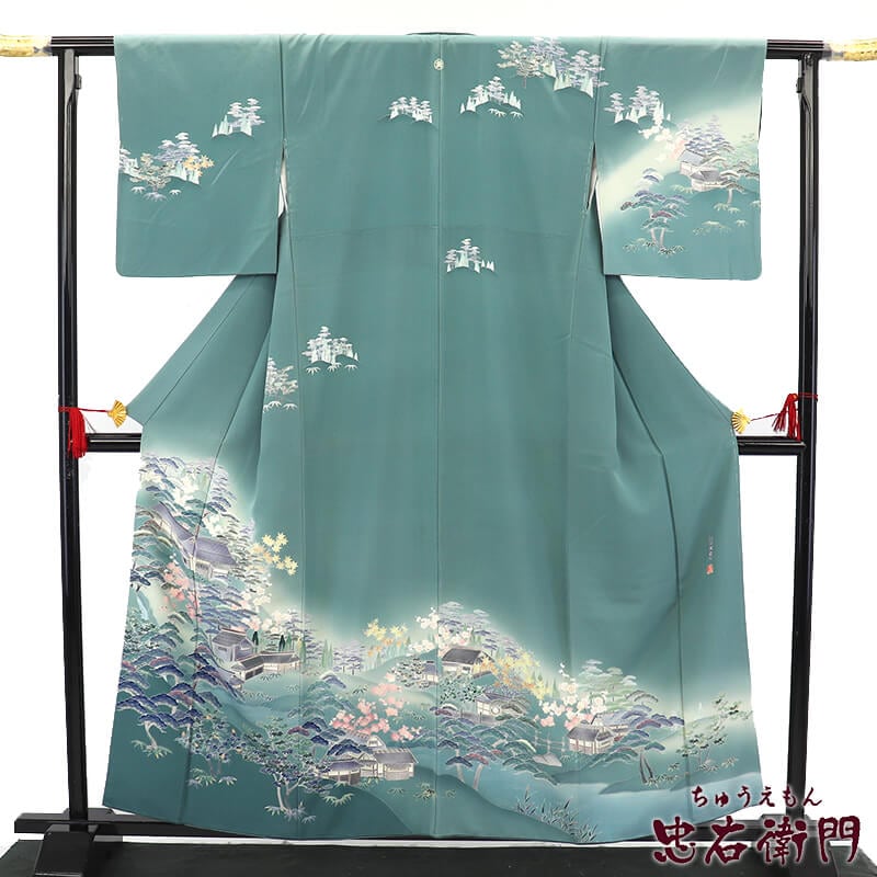 【新品、未使用】正絹【極上逸品】トールサイズ【加賀紋刺繡】友禅染訪問着フルセット 新品、未使用】正絹【極上逸品】トールサイズ【金彩手描き友禅染】訪問