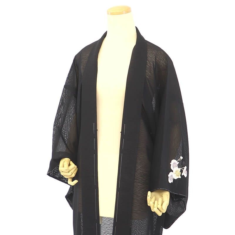 20倍ポイント｜歳末大還元祭】【中古】 紗 男羽織 透け感 メンズ正絹