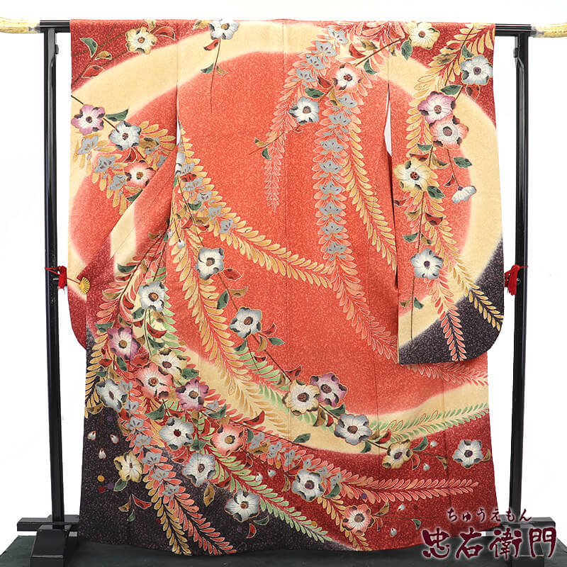 振り袖　正絹　辻が花孔雀柄　未使用品 楽天市場】【セール】176.000円→165.000円 仕立て付き 正絹 振袖単品