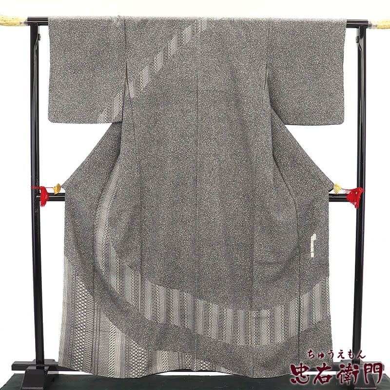 中古】 二代目川村久太郎 付下げ 袷 レディース 正絹 黒 モノトーン