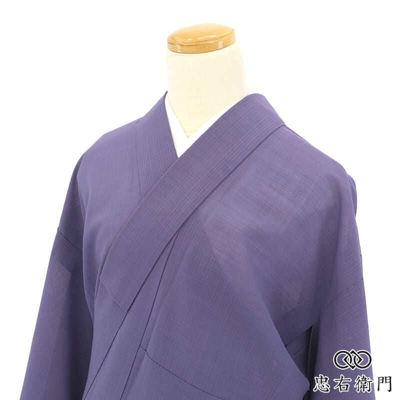 色無地 着物 作家物 憲雲 紋入り 蔦 地紋 裄64.5 Ｍ 中古 sn1898 京の染匠】 特選紋意匠色無地 ≪御仕立て上がり・中古美品≫ 「鴇浅葱