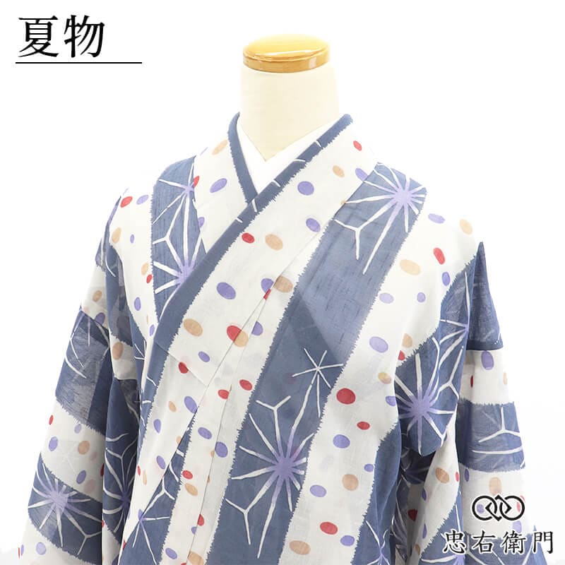 トールサイズ　夏　小紋　チェック柄　モノトーン　紗　涼しげ透け感　身丈161 美品】夏着物 紗着物 小紋柄 小紋 レディース ポリエステル 洗える 白
