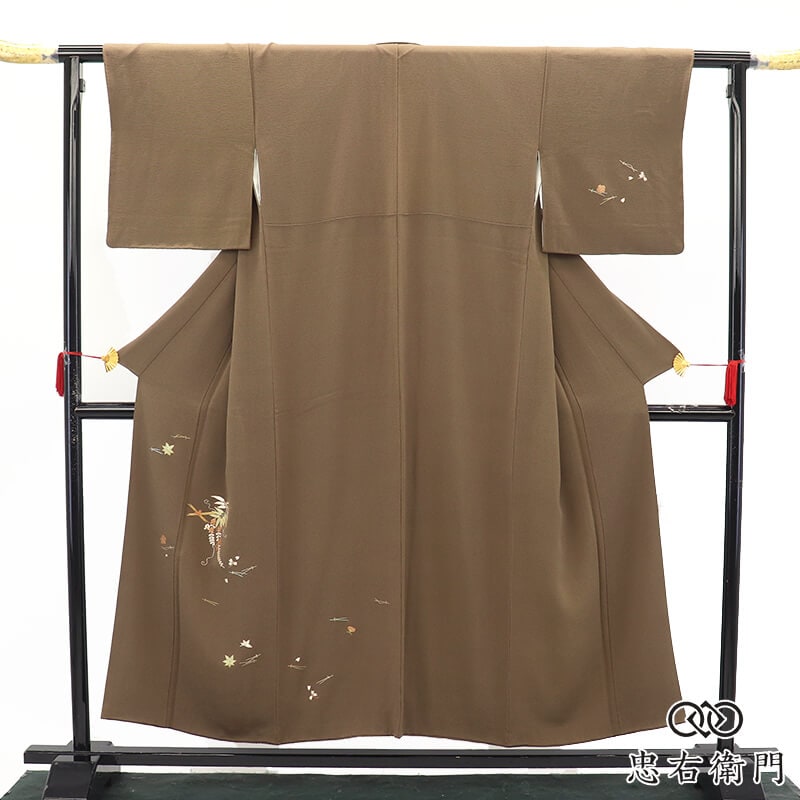 付下げ　臙脂　美品　裄長め 着物,付下げ・訪問着 - 忠右衛門 リサイクル着物専門店