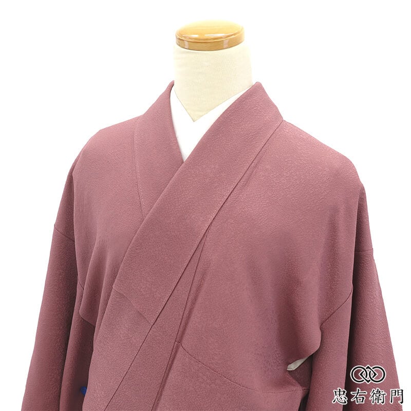 色無地 無地着物 袷 レディース 正絹 灰紫 無地 丸に木瓜 身丈160cm 裄丈64.5cm お茶会 観劇 食事会 Mサイズ相当 リサイクル着物 リユース着物 中古着物 即日発送 【中古】