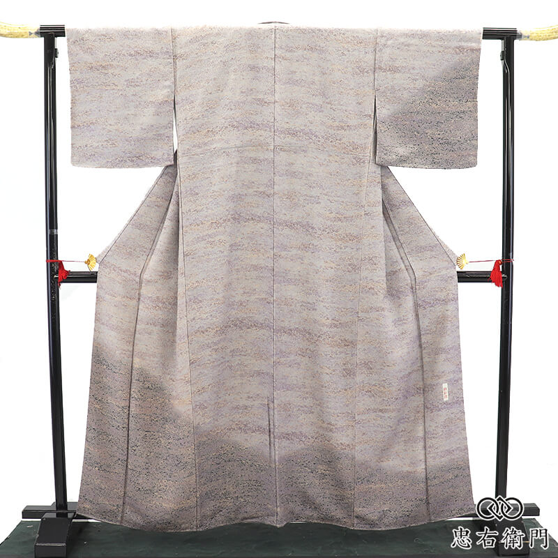陶彩染 付下げ 作家物 フォーマル レディース 袷 正絹 灰紫 暈し 上品 身丈164.5cm 裄丈66cm パーティ 観劇 式典 お出かけ Mサイズ相当 リサイクル着物 リユース着物 中古着物 送料無料 即日発送 【中古】