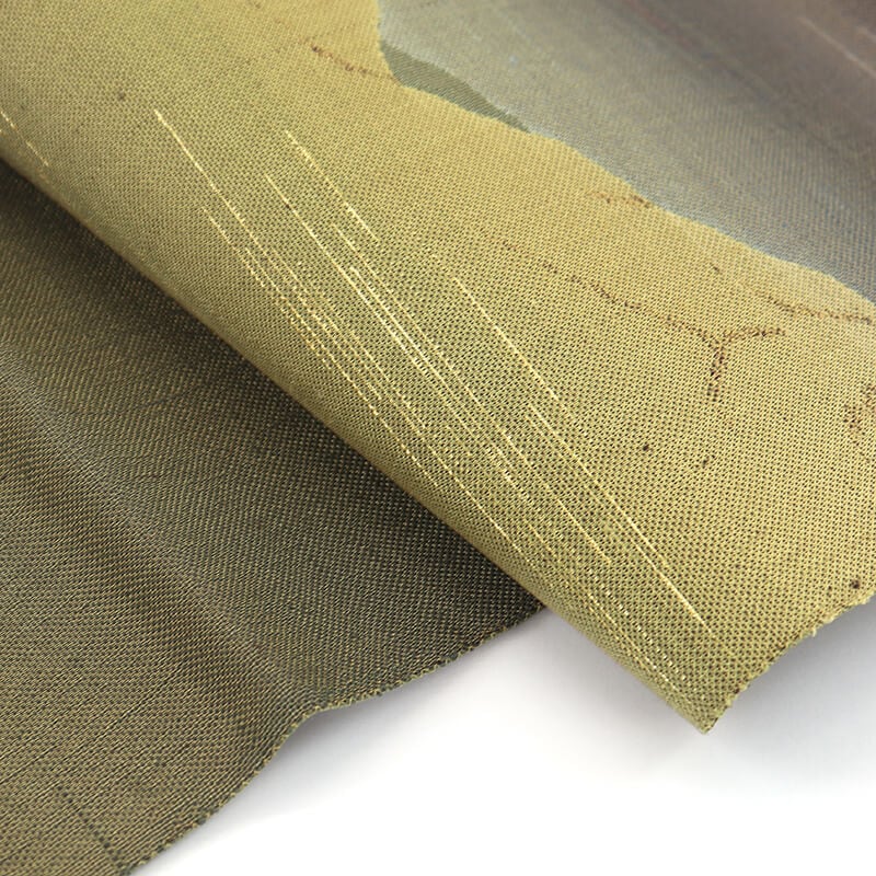 【20倍ポイント|歳末大還元祭】【中古】 おしゃれ袋帯 袋帯 ふくろ帯 リサイクル レディース 正絹 カーキ 遠山 風景柄 長さ440cm 幅31.5cm 仕立て上がり帯 リサイクル帯 送料無料 即日発送