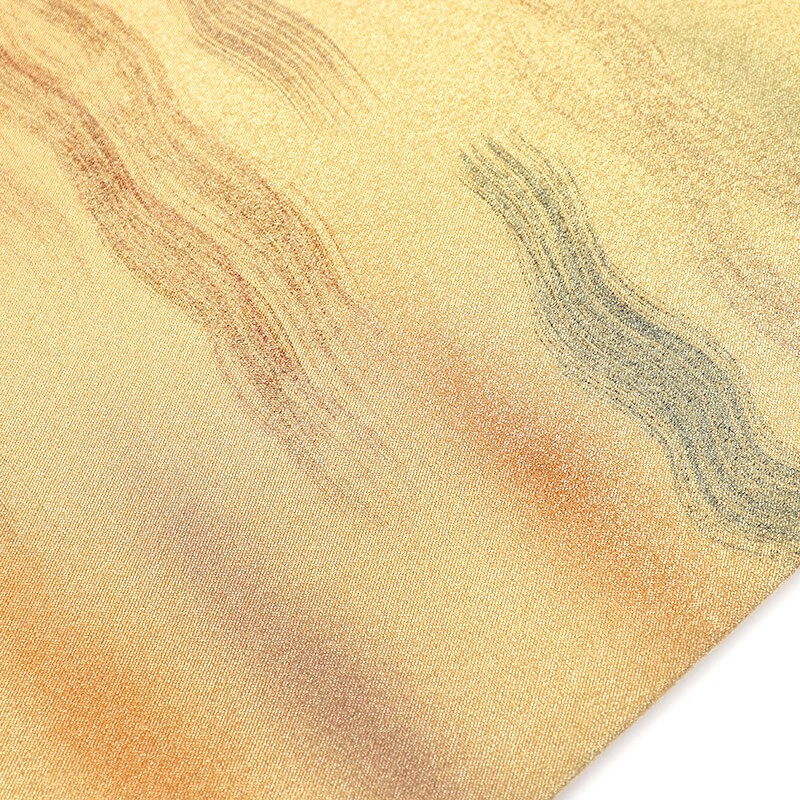 【中古】 袋帯 ふくろ帯 リサイクル レディース 正絹 金 シンプル ゆらぎ柄 長さ418cm 幅30.5cm 仕立て上がり帯 リサイクル帯 即日発送