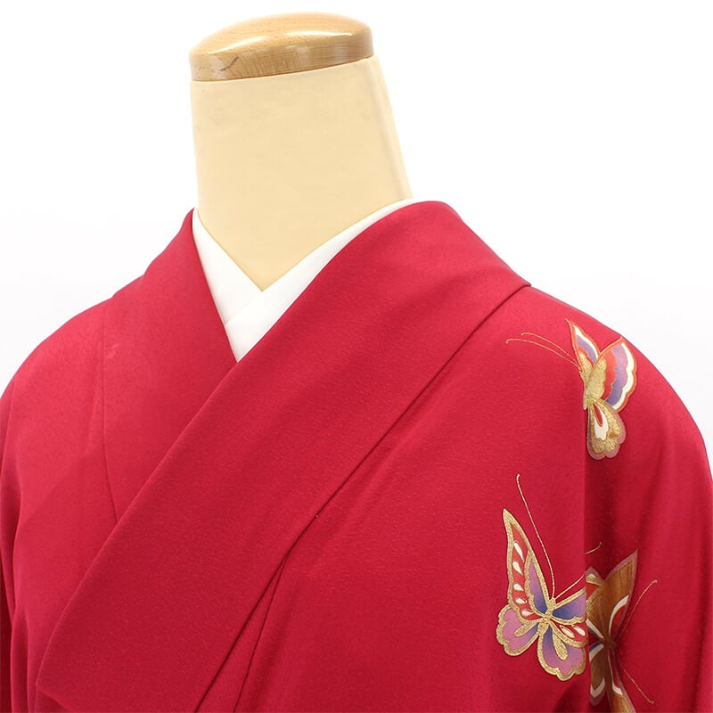 長襦袢 正絹 赤 美品 身丈135cm ロング 中古】 振袖 成人式 セット 長襦袢 2点セット リサイクル
