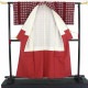 【50%OFF|えびす講セール|期間限定】【中古】 紬 リサイクル レディース 正絹 レッド 文字柄 身丈162cm 裄丈64cm 仕立て上がり着物 カジュアル リサイクル着物 即日発送